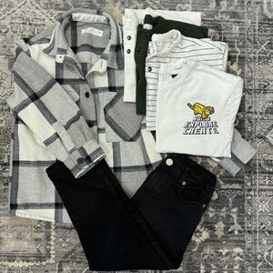 Zara Flannel, Tees, and Black Jeans Bundle